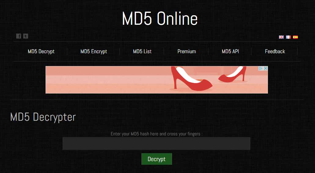 Come decriptare password MD5